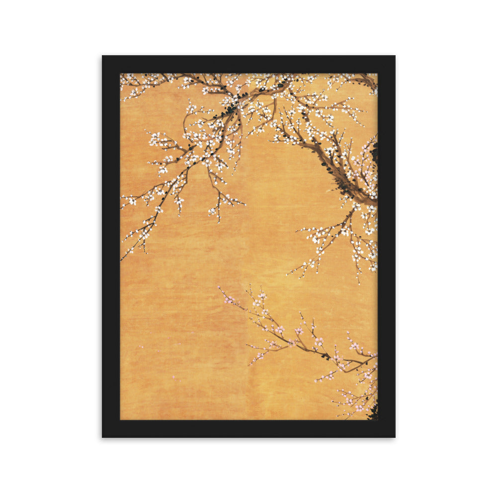 Poster - Rote und weiße Pflaumenblüten Jo Hee-ryong Schwarz / Teil 1 / 30×40 cm artlia