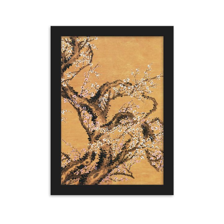 Poster - Rote und weiße Pflaumenblüten Jo Hee-ryong Schwarz / Teil 2 / 21×30 cm artlia