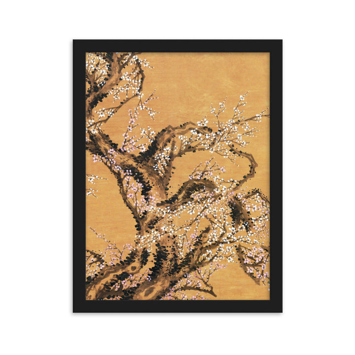 Poster - Rote und weiße Pflaumenblüten Jo Hee-ryong Schwarz / Teil 2 / 30×40 cm artlia