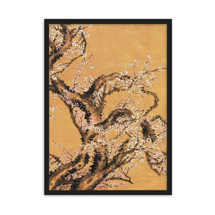 Poster - Rote und weiße Pflaumenblüten Jo Hee-ryong Schwarz / Teil 2 / 50×70 cm artlia