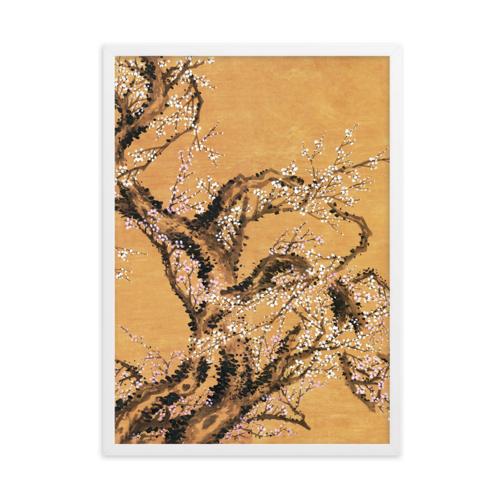 Poster - Rote und weiße Pflaumenblüten Jo Hee-ryong Weiß / Teil 2 / 50×70 cm artlia