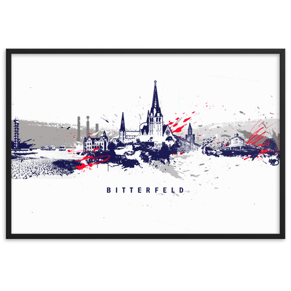 Poster - Skyline Bitterfeld Marko Kurth Schwarz / 61×91 cm artlia