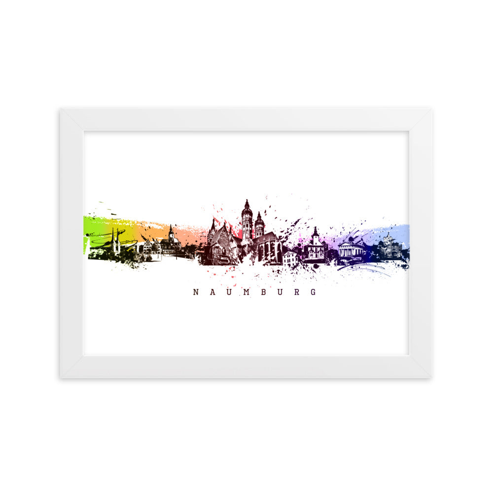 Poster - Skyline Naumburg Marko Kurth Weiß / 21×30 cm artlia