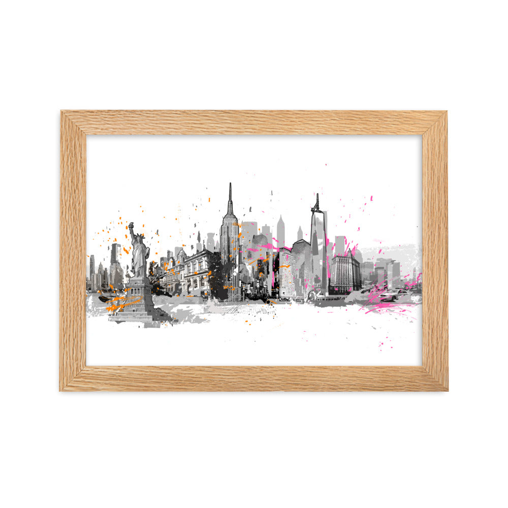 Poster - Skyline New York Marko Kurth Oak / 21×30 cm artlia