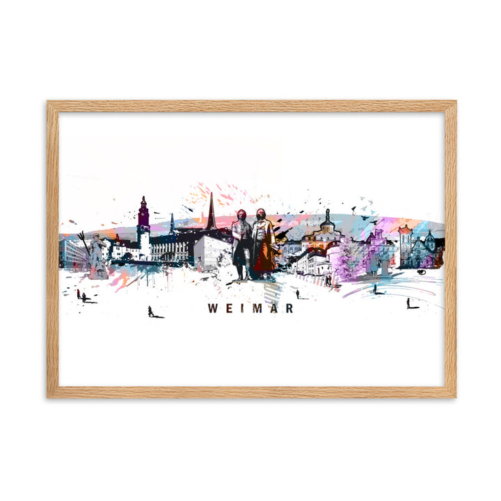 Poster - Skyline Weimar Marko Kurth Oak / 50×70 cm artlia