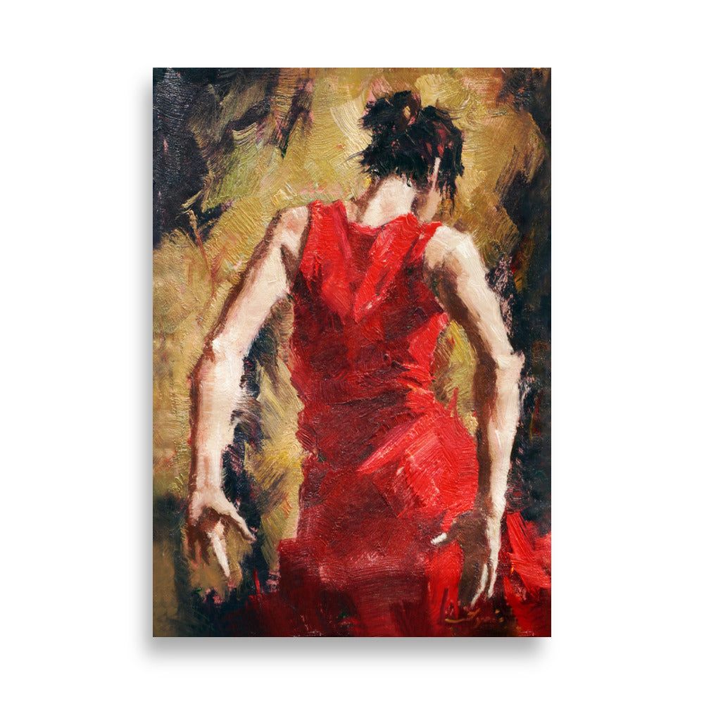 Poster - Tango Woman in Red Dress Kuratoren von artlia ohne Rahmen / 21×30 cm artlia