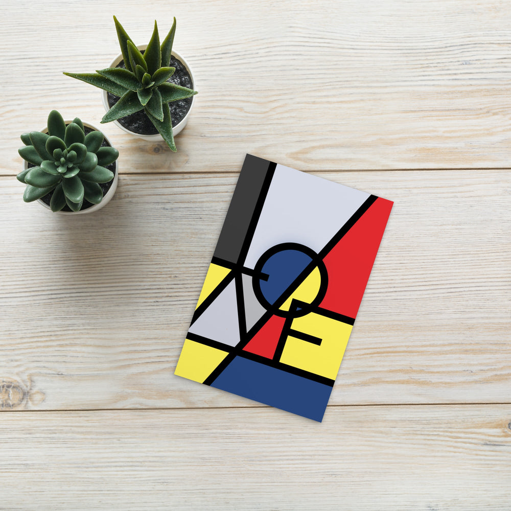 Postkarte - "LOVE" im Stil von Mondrian artlia