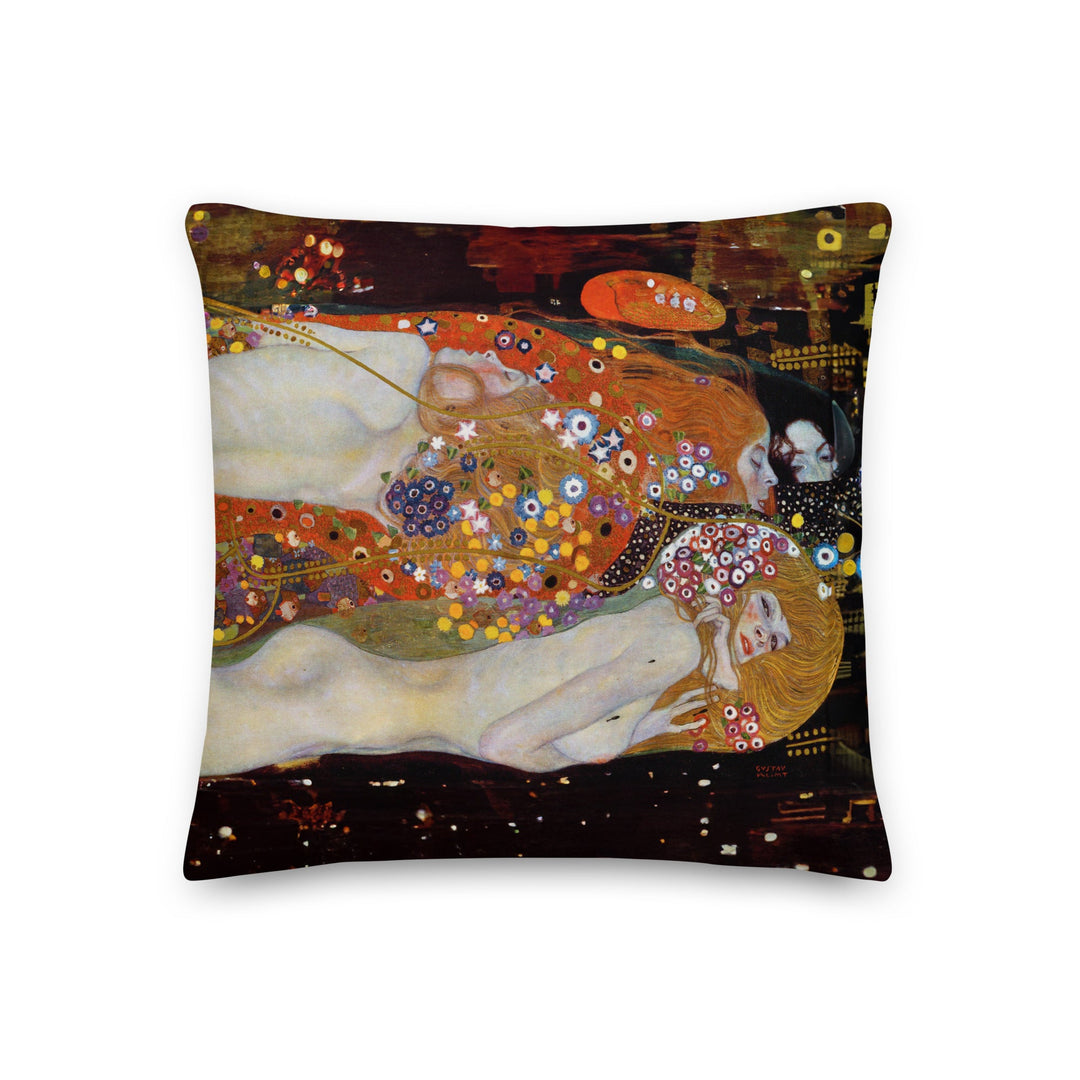 Premium-Kissen - Gustav Klimt, Wasserschlangen II Gustav Klimt 46x46 cm (18″×18″) artlia