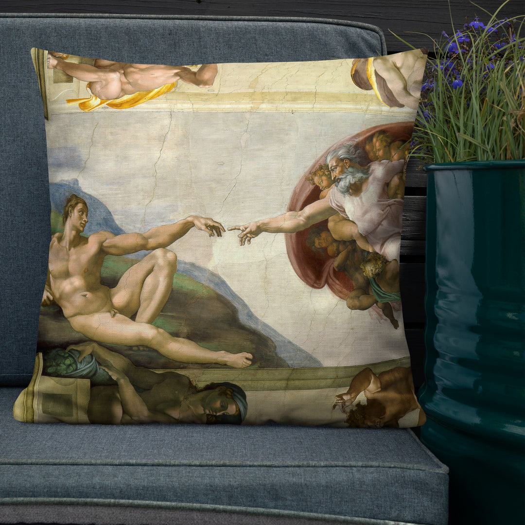 Premium-Kissen - Michelangelo, Creation of Adam Kuratoren von artlia artlia