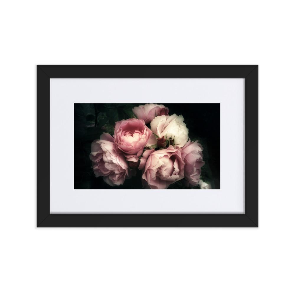 Bouquet Of Peonies Strauß Pfingstrosen - Poster im Rahmen mit Passepartout artlia Schwarz / 21×30 cm artlia