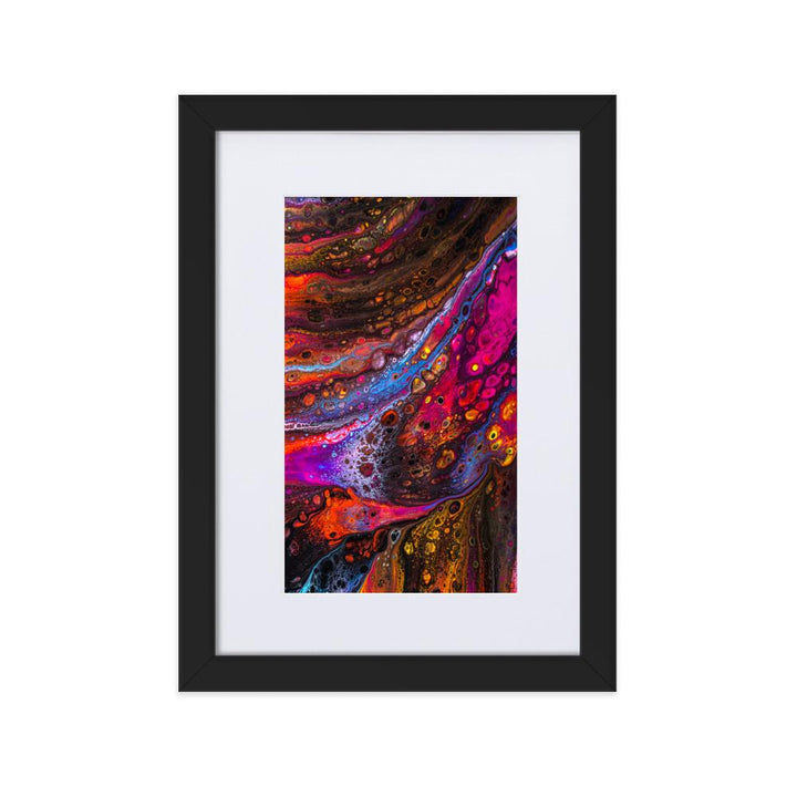 Fractal Abstract 01 - Poster im Rahmen mit Passepartout artlia Schwarz / 21×30 cm artlia