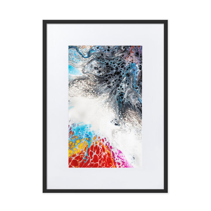 Fractal Abstract 06 - Poster im Rahmen mit Passepartout Alexandru Antoci Schwarz / 50×70 cm artlia