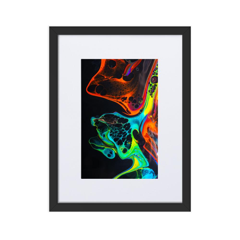 Fractal Abstract 08 - Poster im Rahmen mit Passepartout Alexandru Antoci Schwarz / 30×40 cm artlia