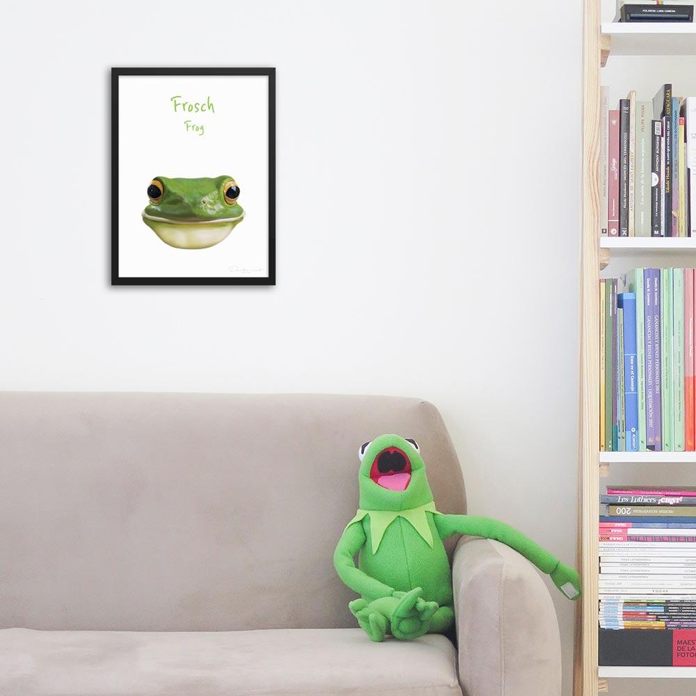 Frosch - Poster im Rahmen für Kinder dear.bon.vivant artlia