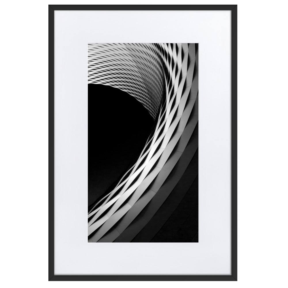 Geometric architecture 1 - Poster im Rahmen mit Passepartout Kuratoren von artlia Schwarz / 61×91 cm artlia