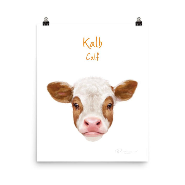 Kalb - Poster für Kinder dear.bon.vivant 20x25 cm artlia