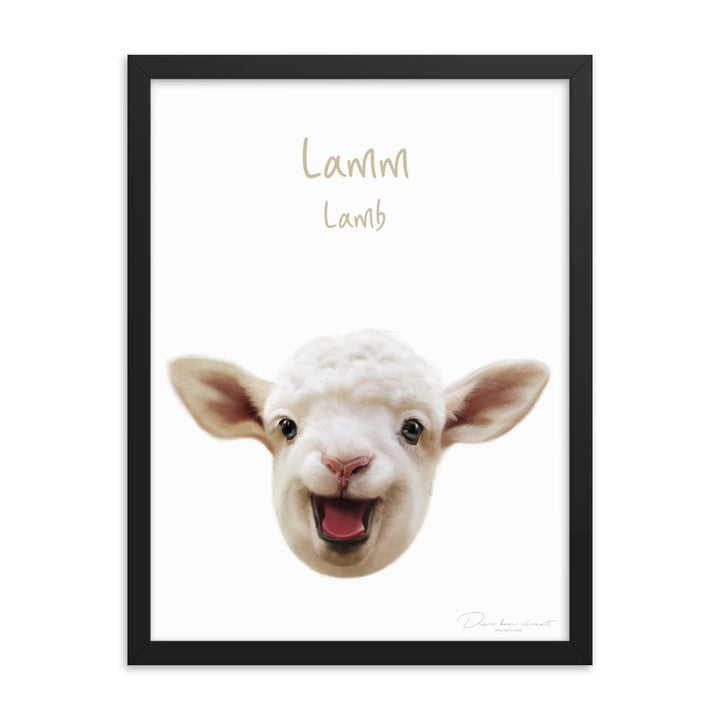 Lamm - Poster im Rahmen dear.bon.vivant schwarz / 30x41 cm artlia