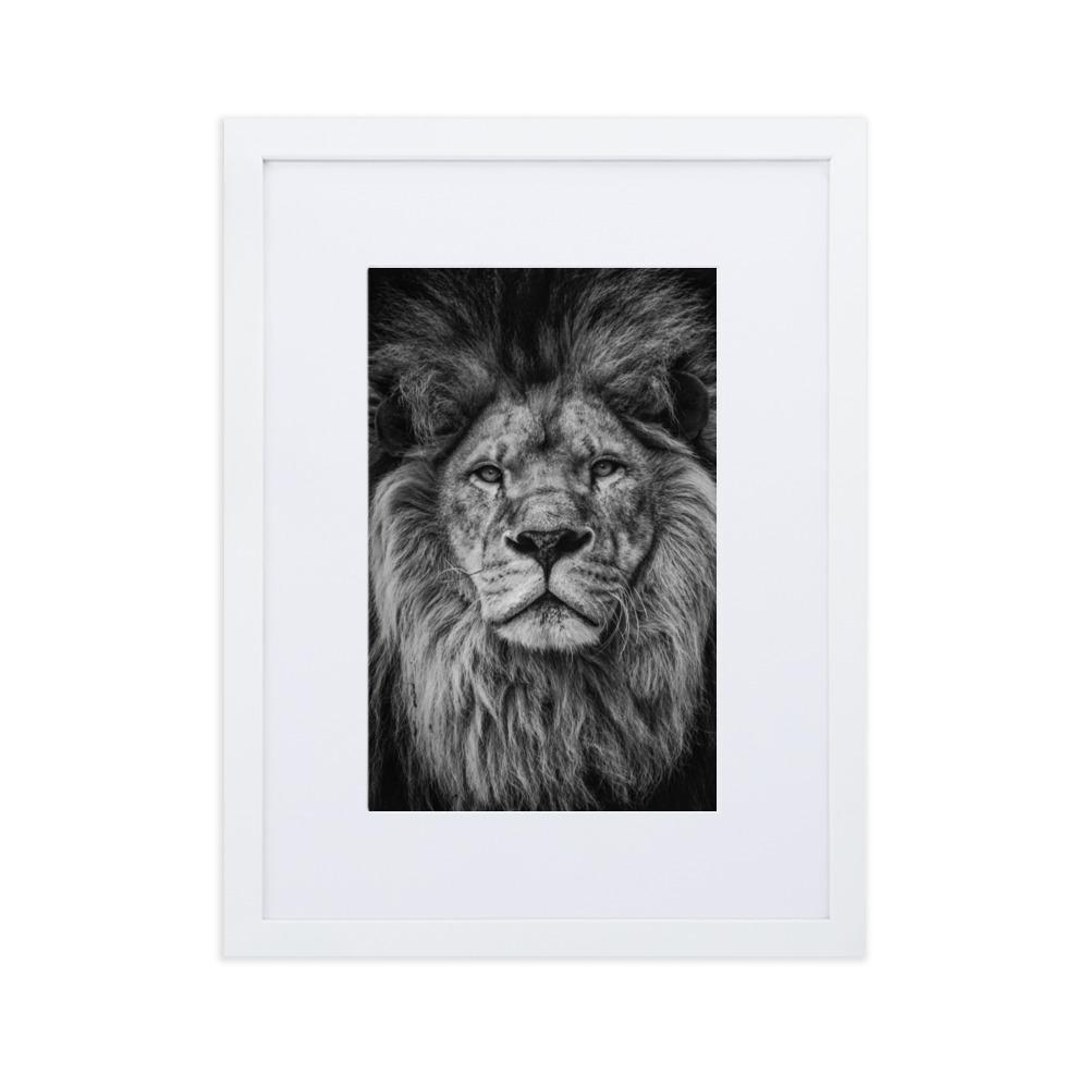 Loewe Lion - Poster im Rahmen mit Passepartout artlia Weiß / 30×40 cm artlia