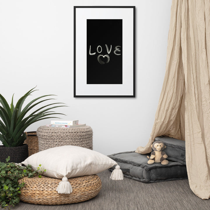 Love with Heart - Poster im Rahmen mit Passepartout Kuratoren von artlia artlia