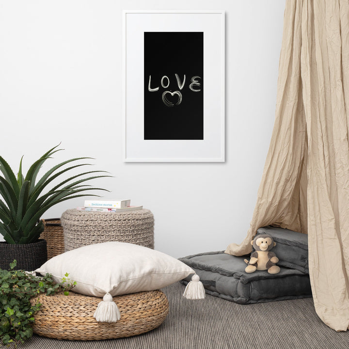 Love with Heart - Poster im Rahmen mit Passepartout Kuratoren von artlia artlia