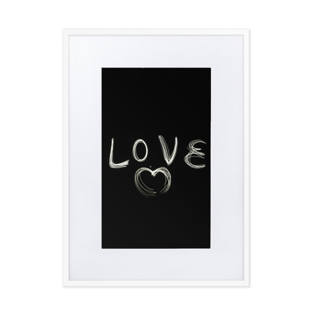 Love with Heart - Poster im Rahmen mit Passepartout Kuratoren von artlia Weiß / 50×70 cm artlia