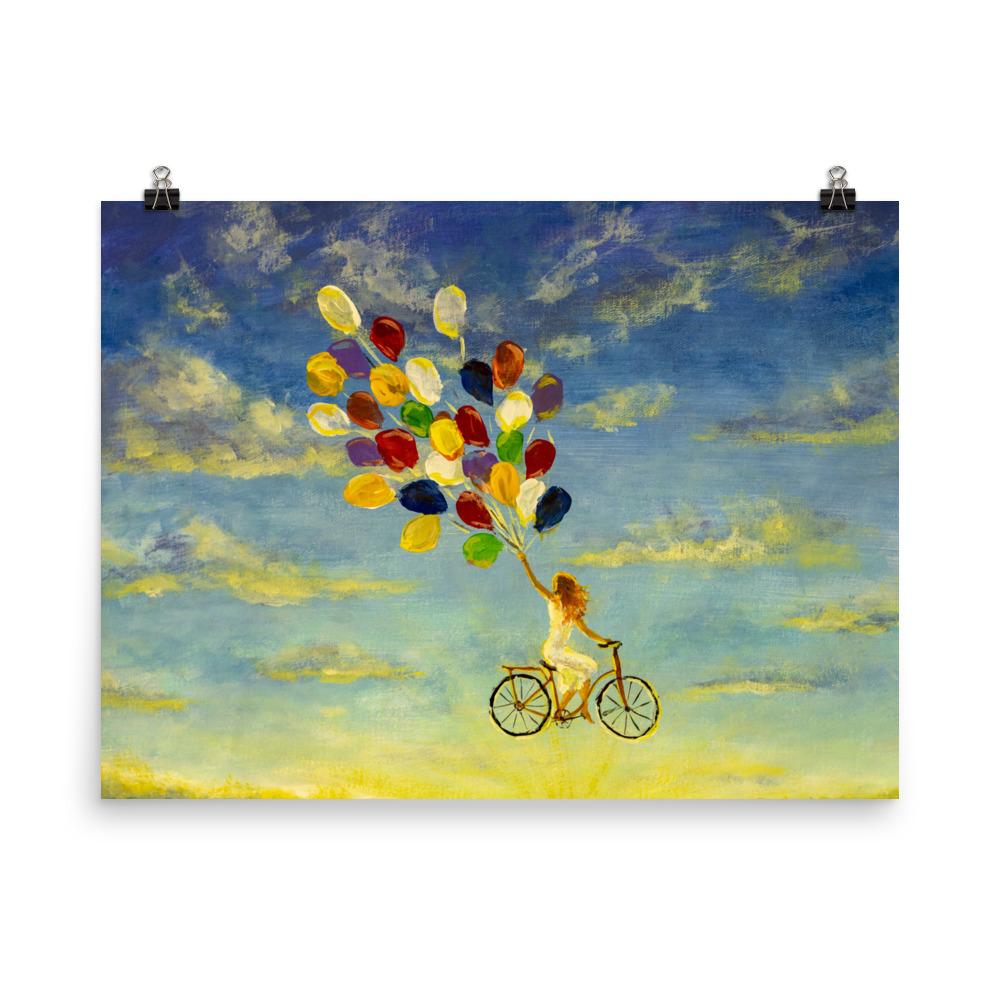 Luftballons am Himmel - Poster Kuratoren von artlia 30x41 cm artlia