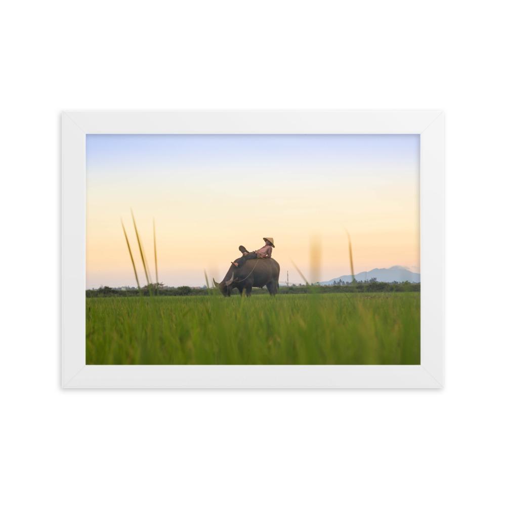 Peaceful Evening - Poster im Rahmen artlia Weiß / 21×30 cm artlia