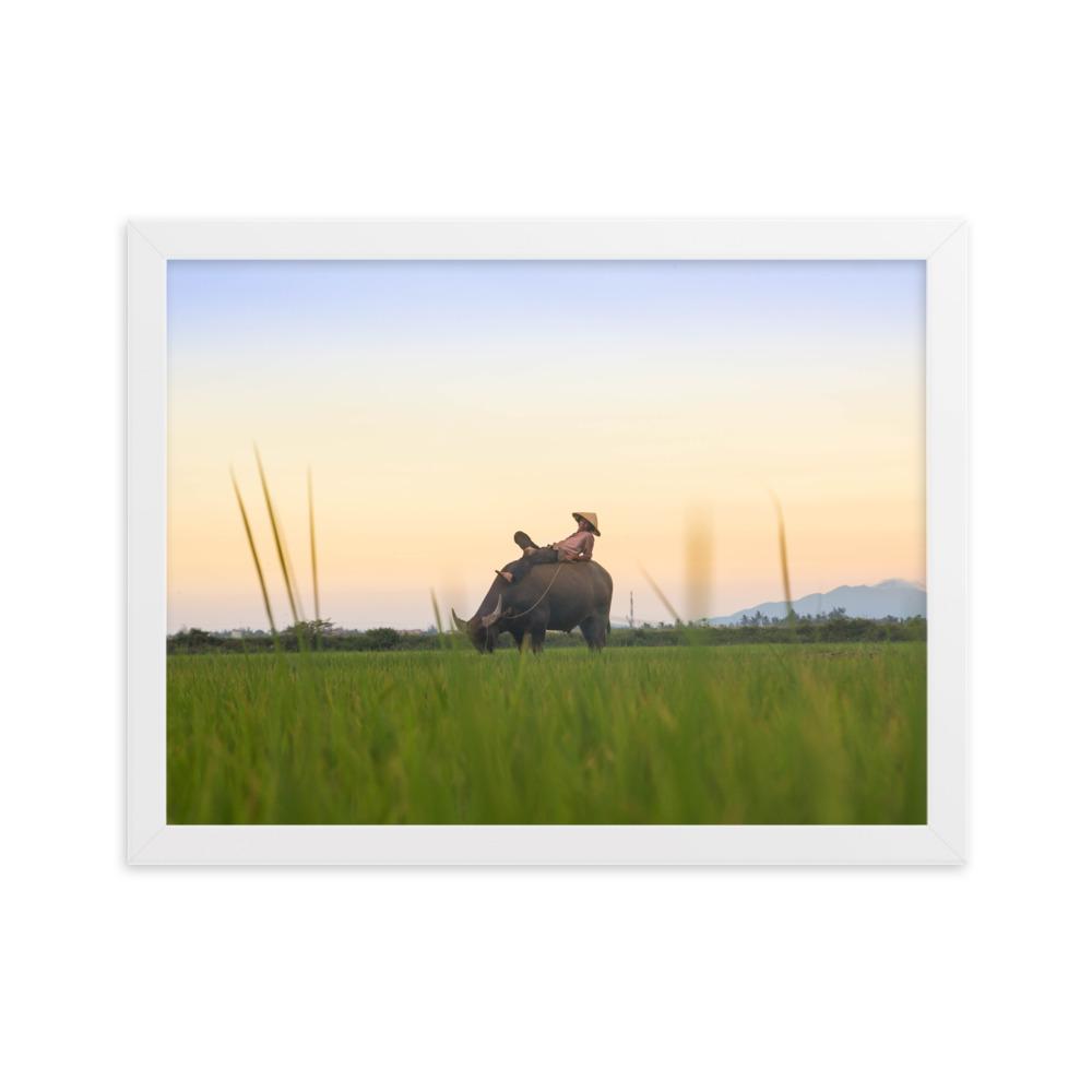 Peaceful Evening - Poster im Rahmen artlia Weiß / 30×40 cm artlia