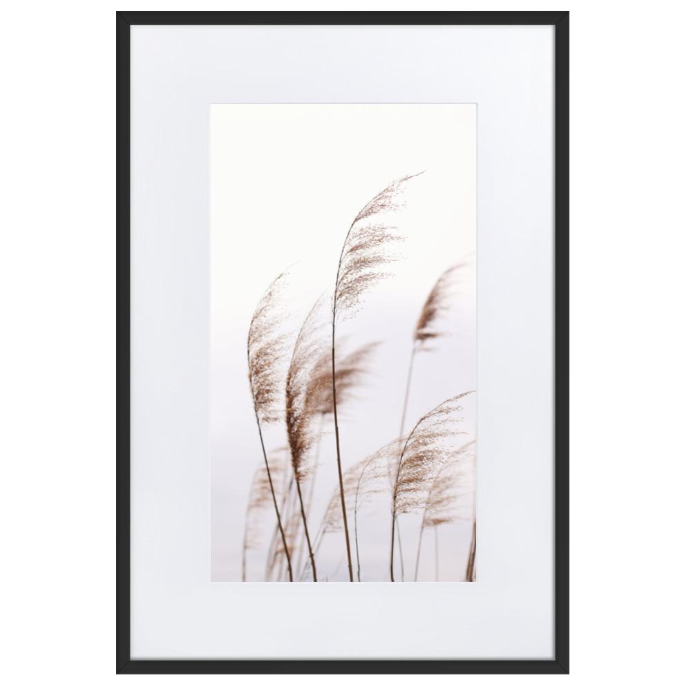 Reeds 01 - Poster im Rahmen mit Passepartout artlia Schwarz / 61×91 cm artlia