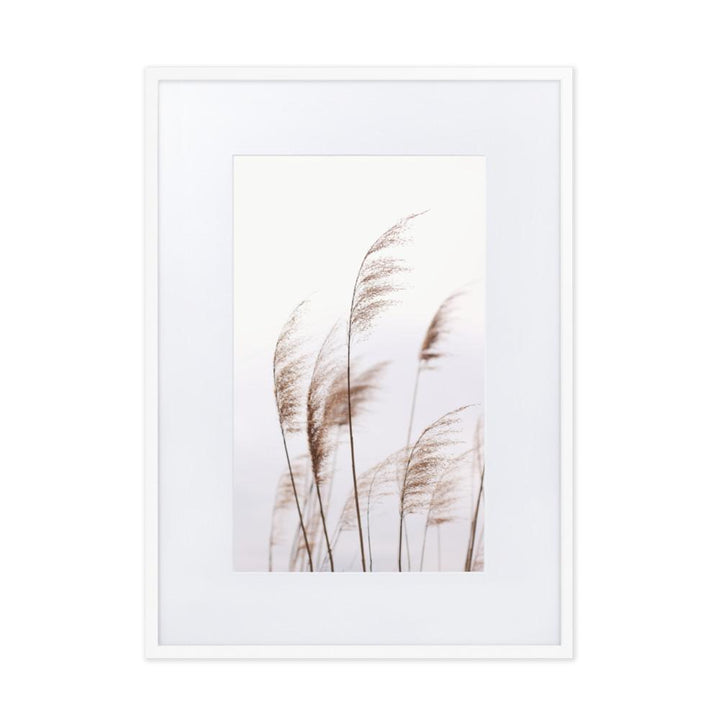 Reeds 01 - Poster im Rahmen mit Passepartout artlia Weiß / 50×70 cm artlia