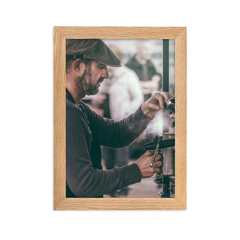 Street Café - Poster im Rahmen Kuratoren von artlia Oak / 21×30 cm artlia