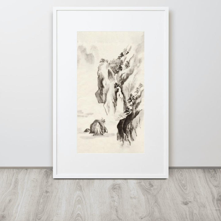 Temple in the Cliff Tempel im Felsen - Poster im Rahmen mit Passepartout artlia artlia