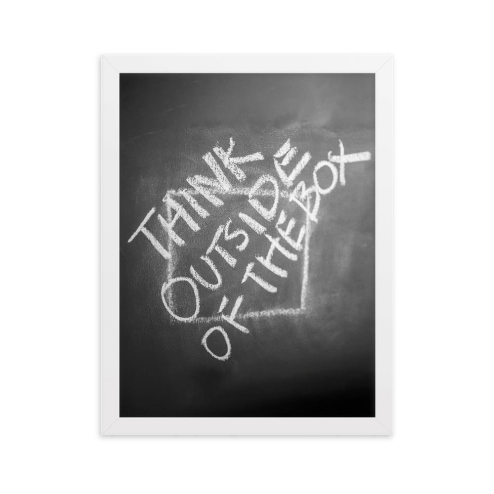 Think outside of the box - Poster im Rahmen Kuratoren von artlia Weiß / 30×40 cm artlia