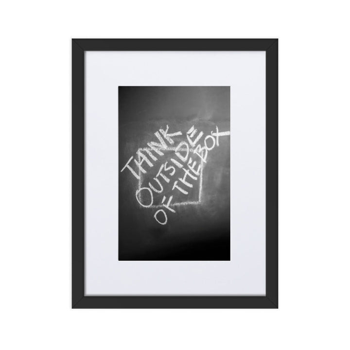 Think outside of the box - Poster im Rahmen mit Passepartout Kuratoren von artlia Schwarz / 30×40 cm artlia